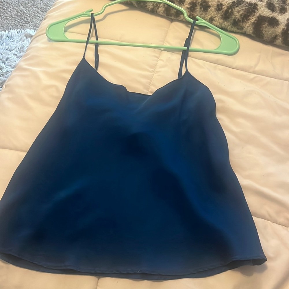 100% silk vintage Victoria secret blue tank top size medium